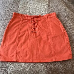 Forever 21 Pink Tie Front Mini Skirt